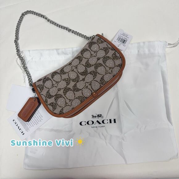 NWT Coach Limited Swinger 20 In Crystal Signature Jacquard Shoulder Bag CW568 - Picture 2 of 16